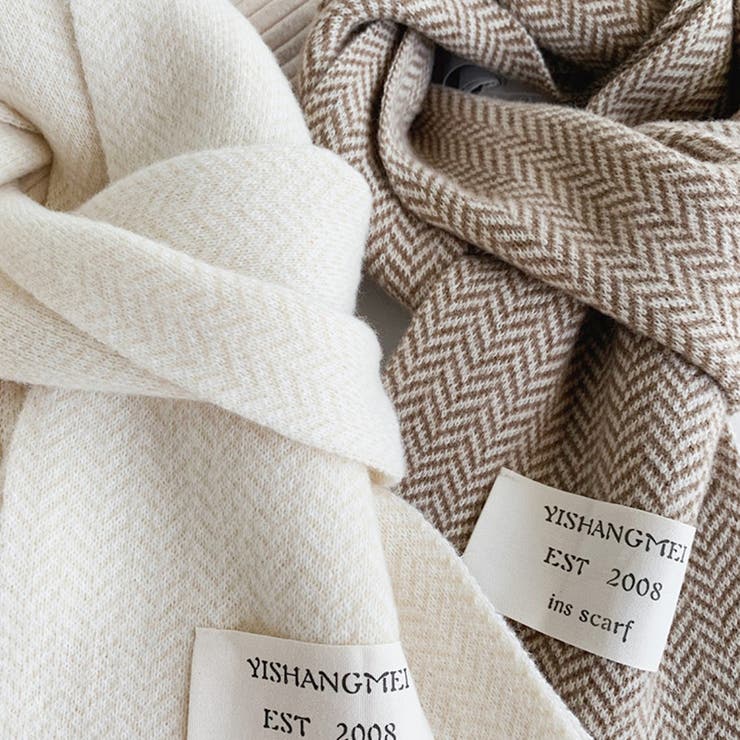 ロゴタグがおしゃれなヘリンボーンマフラー マフラー 韓国ファッション | COCOMOMO | 詳細画像23 