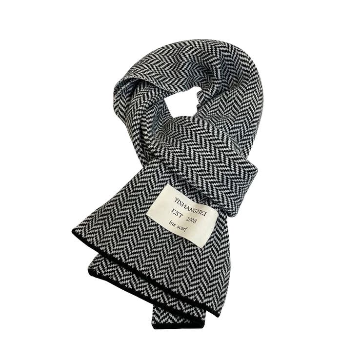 ロゴタグがおしゃれなヘリンボーンマフラー マフラー 韓国ファッション | COCOMOMO | 詳細画像26 