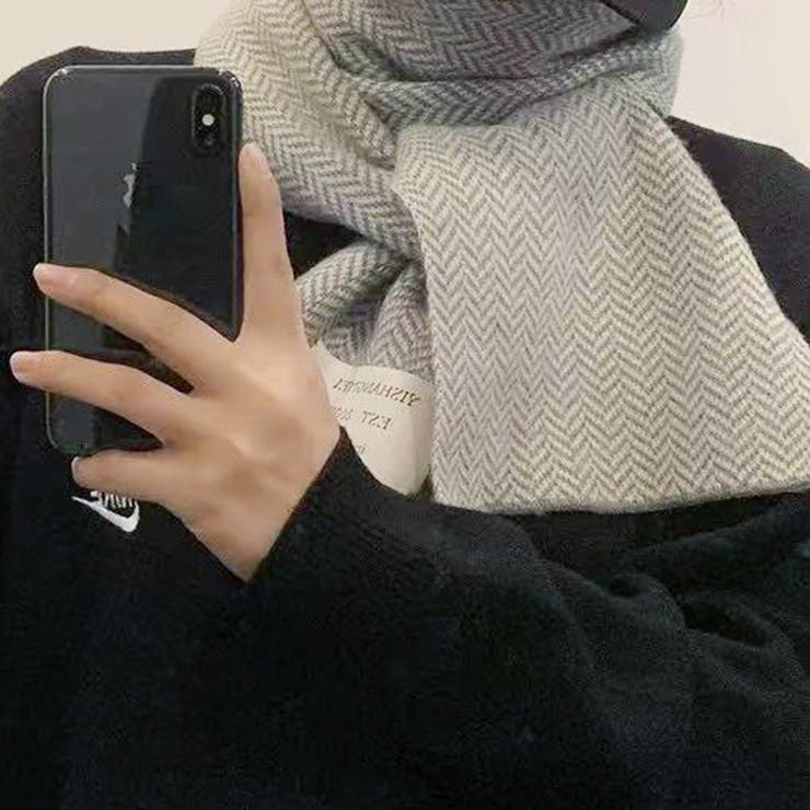 ロゴタグがおしゃれなヘリンボーンマフラー マフラー 韓国ファッション | COCOMOMO | 詳細画像15 