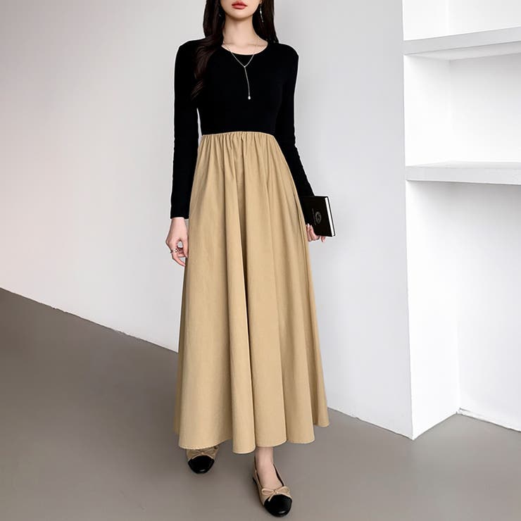 ふんわり大人フェミニンなドッキングワンピース ロングワンピース ワンピース | COCOMOMO | 詳細画像10 