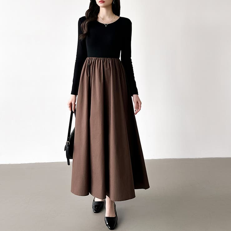 ふんわり大人フェミニンなドッキングワンピース ロングワンピース ワンピース | COCOMOMO | 詳細画像11 