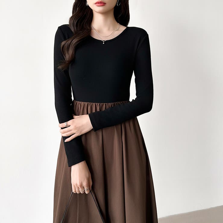 ふんわり大人フェミニンなドッキングワンピース ロングワンピース ワンピース | COCOMOMO | 詳細画像14 