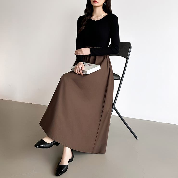 ふんわり大人フェミニンなドッキングワンピース ロングワンピース ワンピース | COCOMOMO | 詳細画像15 