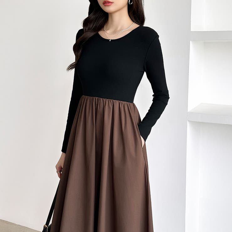 ふんわり大人フェミニンなドッキングワンピース ロングワンピース ワンピース | COCOMOMO | 詳細画像17 