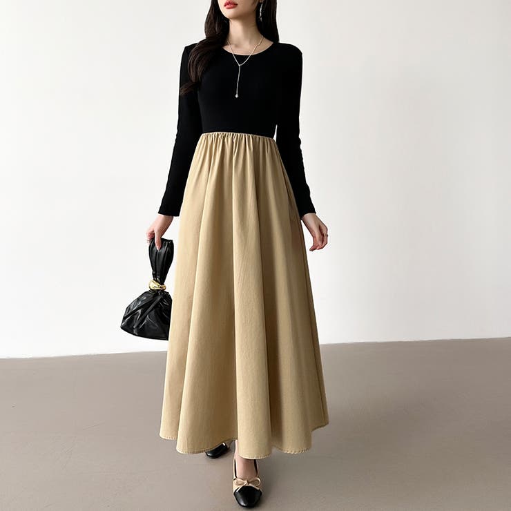 ふんわり大人フェミニンなドッキングワンピース ロングワンピース ワンピース | COCOMOMO | 詳細画像2 