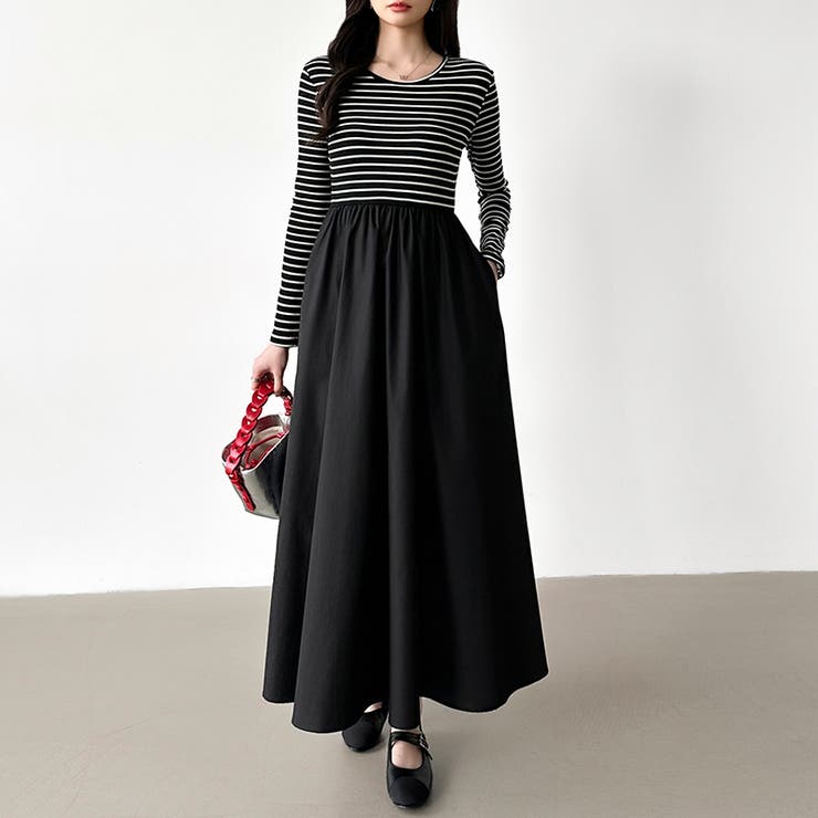 ふんわり大人フェミニンなドッキングワンピース ロングワンピース ワンピース | COCOMOMO | 詳細画像29 