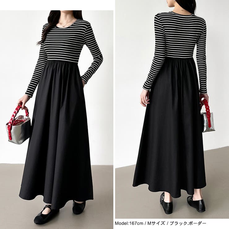 ふんわり大人フェミニンなドッキングワンピース ロングワンピース ワンピース | COCOMOMO | 詳細画像34 