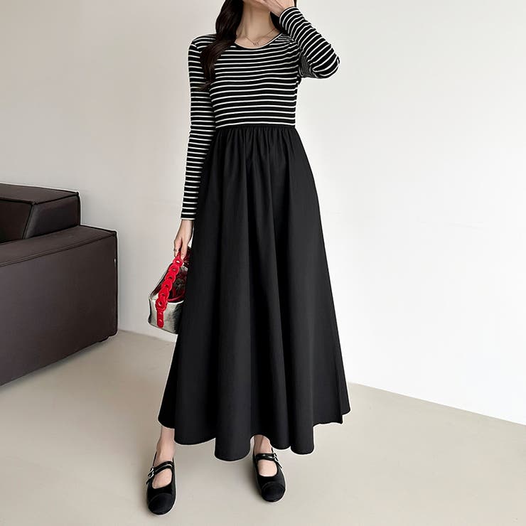 ふんわり大人フェミニンなドッキングワンピース ロングワンピース ワンピース | COCOMOMO | 詳細画像36 