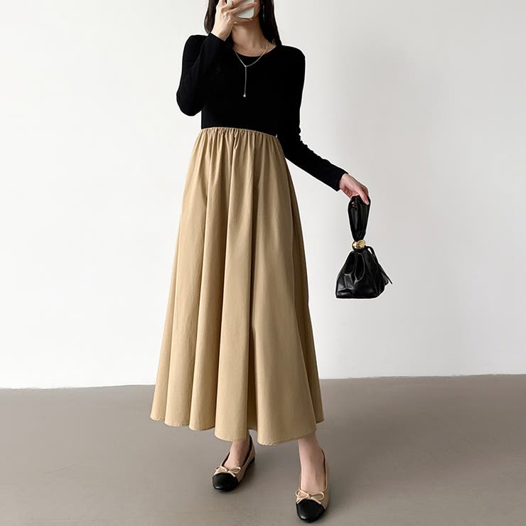 ふんわり大人フェミニンなドッキングワンピース ロングワンピース ワンピース | COCOMOMO | 詳細画像5 