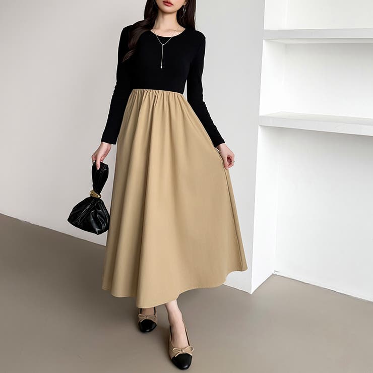 ふんわり大人フェミニンなドッキングワンピース ロングワンピース ワンピース | COCOMOMO | 詳細画像9 