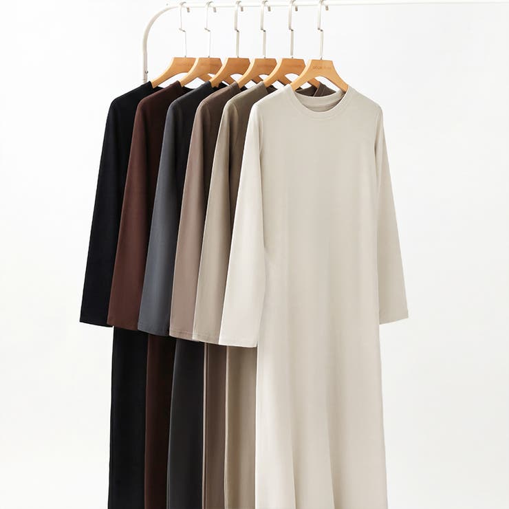 縦ラインで魅せるIラインロングワンピース ストレッチワンピース iラインワンピース | COCOMOMO | 詳細画像53 