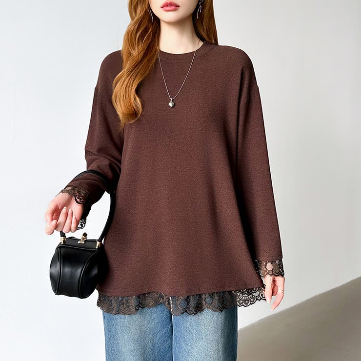 レースカットソー レイヤードトップス レーストップス | COCOMOMO | 詳細画像12 