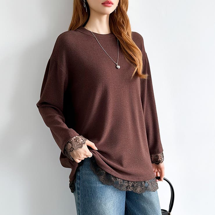 レースカットソー レイヤードトップス レーストップス | COCOMOMO | 詳細画像14 