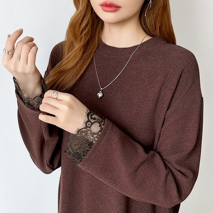 レースカットソー レイヤードトップス レーストップス | COCOMOMO | 詳細画像16 