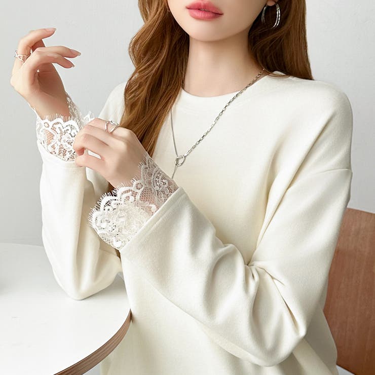 レースカットソー レイヤードトップス レーストップス | COCOMOMO | 詳細画像25 