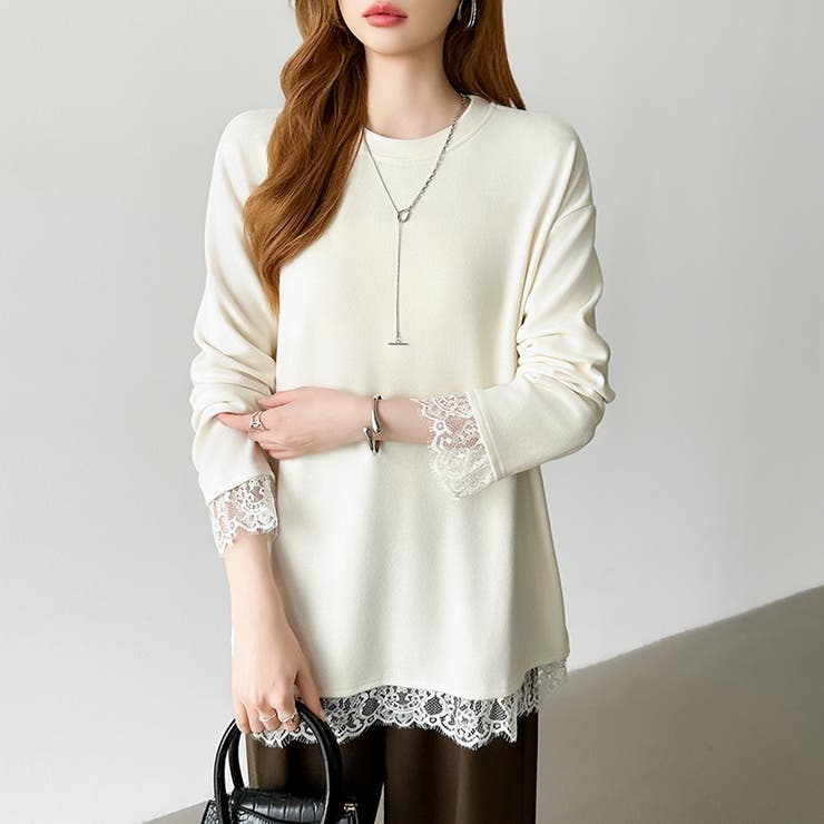 レースカットソー レイヤードトップス レーストップス | COCOMOMO | 詳細画像27 