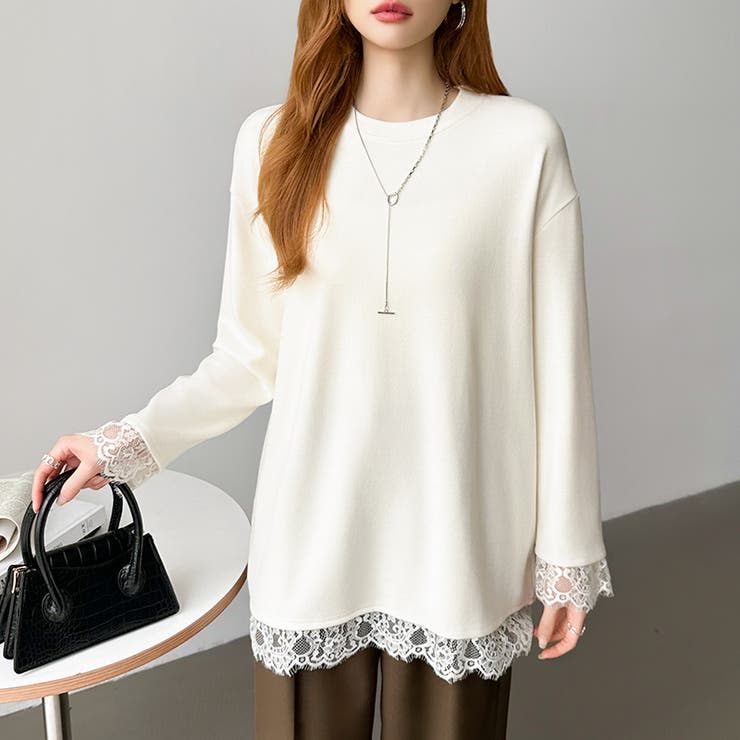 レースカットソー レイヤードトップス レーストップス | COCOMOMO | 詳細画像29 