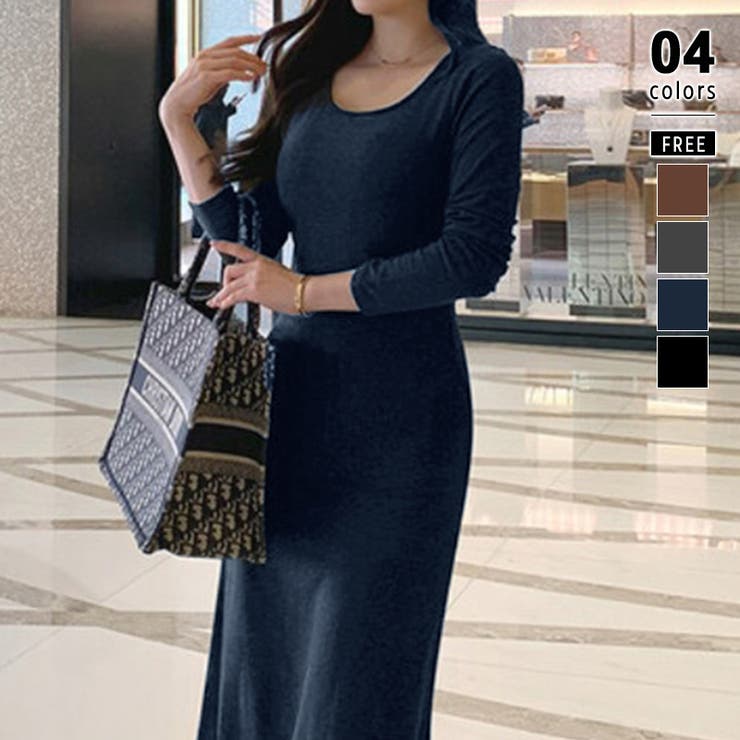 ネイビー | タイトワンピース カップ付きワンピース ワンピース | COCOMOMO