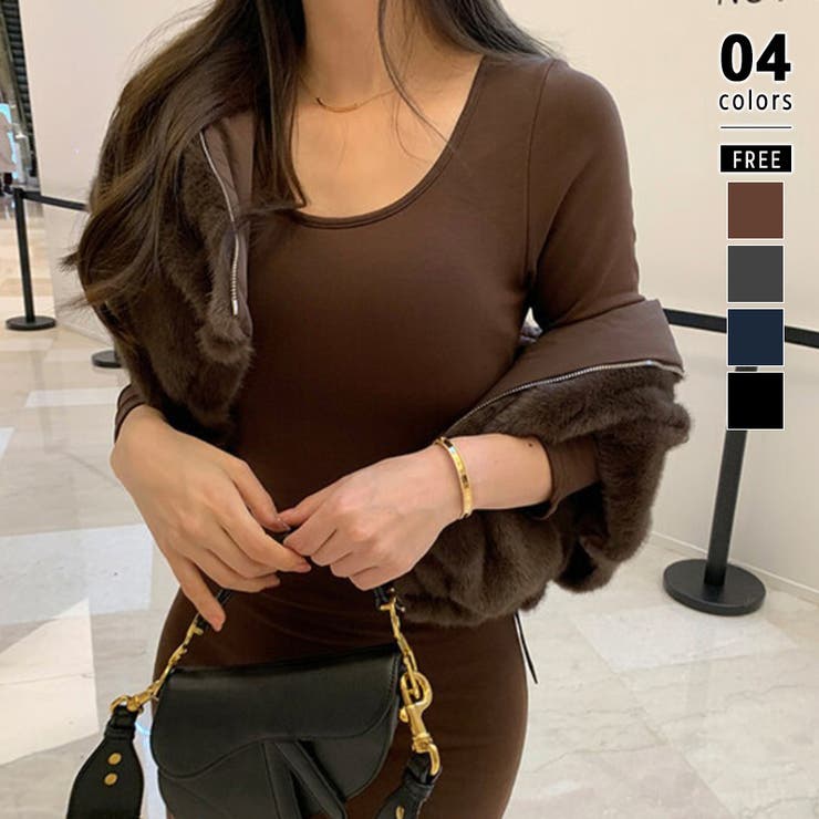 ブラウン | タイトワンピース カップ付きワンピース ワンピース | COCOMOMO