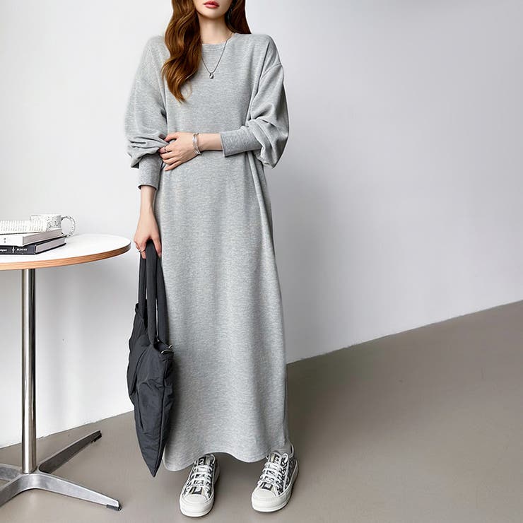 ボリュームスリーブワンピース ロングワンピース 指穴付き | COCOMOMO | 詳細画像11 