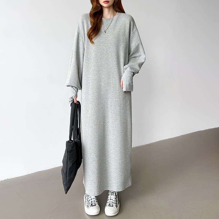 ボリュームスリーブワンピース ロングワンピース 指穴付き | COCOMOMO | 詳細画像2 