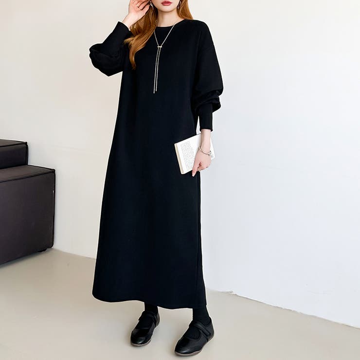 ボリュームスリーブワンピース ロングワンピース 指穴付き | COCOMOMO | 詳細画像29 