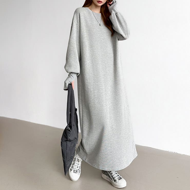 ボリュームスリーブワンピース ロングワンピース 指穴付き | COCOMOMO | 詳細画像4 