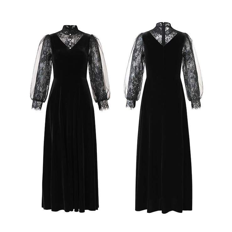 大人可愛いを上品に。ベロアパーティードレス ベロアワンピース 結婚式 | COCOMOMO | 詳細画像16 