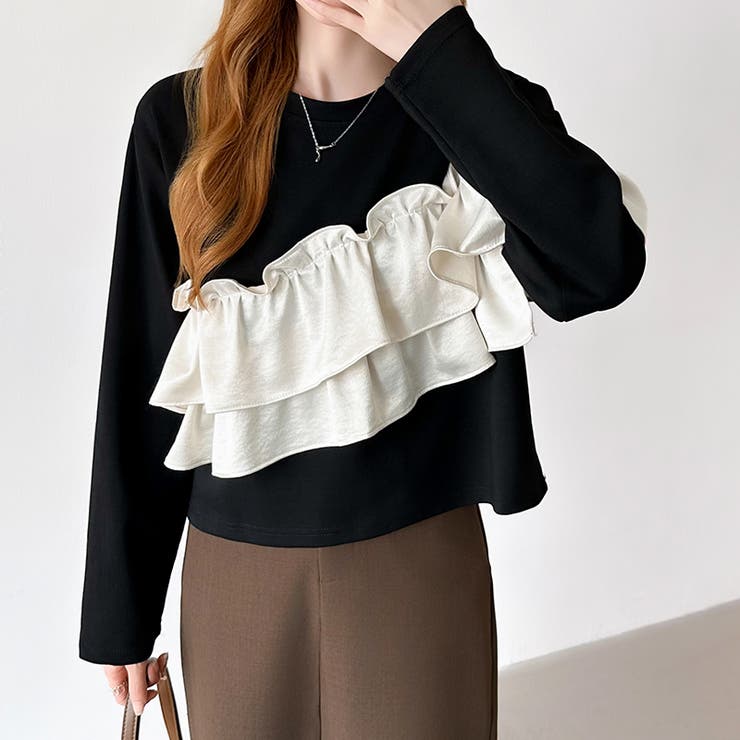 フリルドッキングトップス フリルトップス カットソー | COCOMOMO | 詳細画像11 