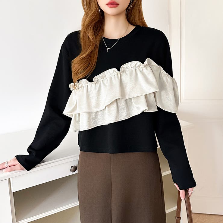 フリルドッキングトップス フリルトップス カットソー | COCOMOMO | 詳細画像17 