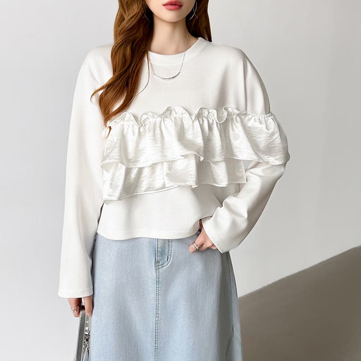 フリルドッキングトップス フリルトップス カットソー | COCOMOMO | 詳細画像2 