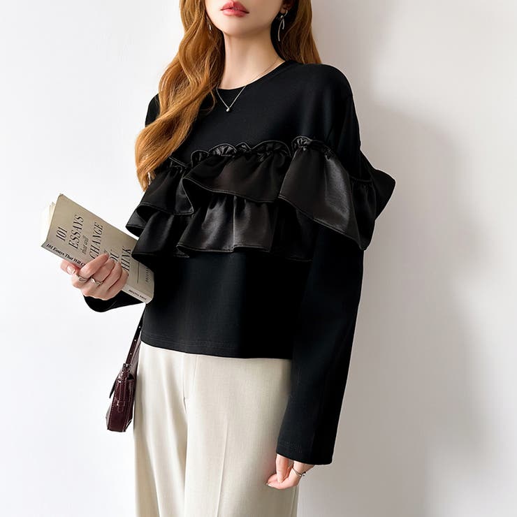 フリルドッキングトップス フリルトップス カットソー | COCOMOMO | 詳細画像23 