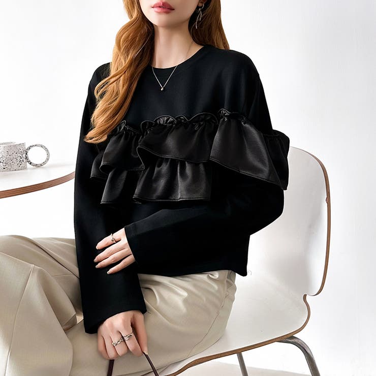 フリルドッキングトップス フリルトップス カットソー | COCOMOMO | 詳細画像27 