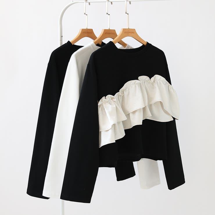 フリルドッキングトップス フリルトップス カットソー | COCOMOMO | 詳細画像29 