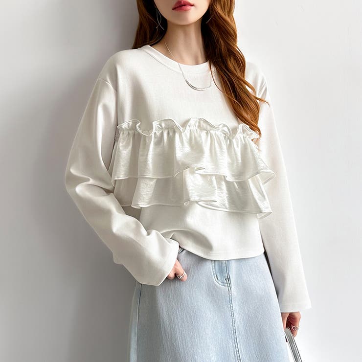 フリルドッキングトップス フリルトップス カットソー | COCOMOMO | 詳細画像4 