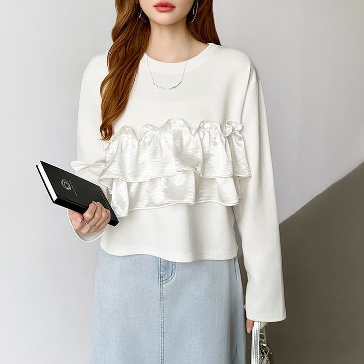 フリルドッキングトップス フリルトップス カットソー | COCOMOMO | 詳細画像6 