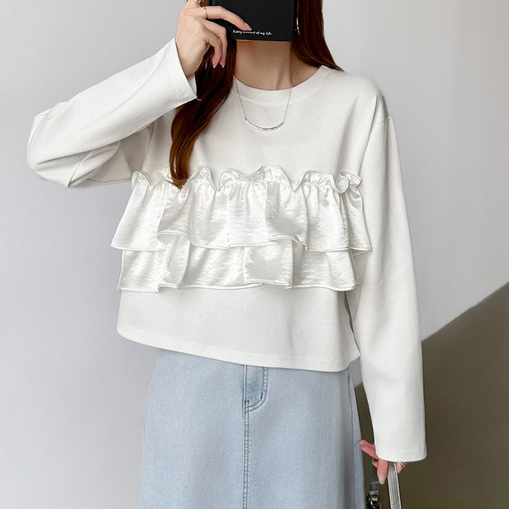 フリルドッキングトップス フリルトップス カットソー | COCOMOMO | 詳細画像8 