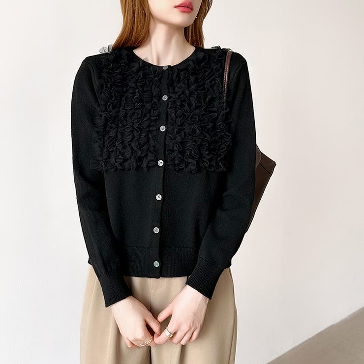 大人のニュアンスを重ねるチュールフリルカーディガン カーディガン チュール | COCOMOMO | 詳細画像20 