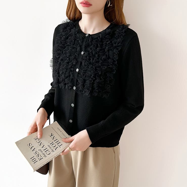 大人のニュアンスを重ねるチュールフリルカーディガン カーディガン チュール | COCOMOMO | 詳細画像21 