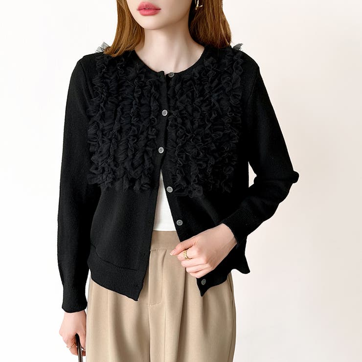 大人のニュアンスを重ねるチュールフリルカーディガン カーディガン チュール | COCOMOMO | 詳細画像23 