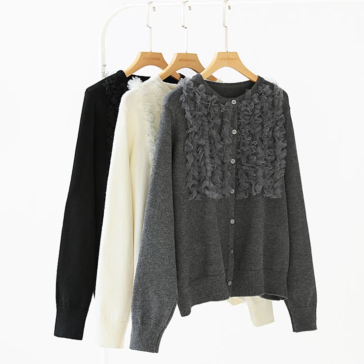 大人のニュアンスを重ねるチュールフリルカーディガン カーディガン チュール | COCOMOMO | 詳細画像29 