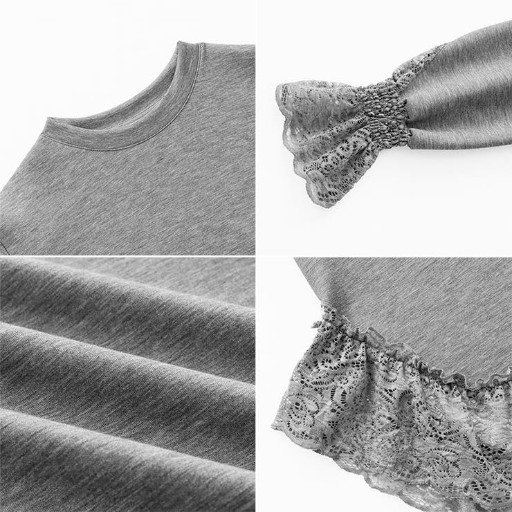 レース切り替えチュニックトップス レーストップス オーバーサイズ | COCOMOMO | 詳細画像17 