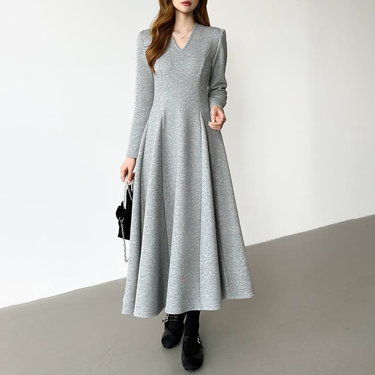 一目で美人。美ラインフレアワンピ vネックワンピース フレアワンピース | COCOMOMO | 詳細画像14 