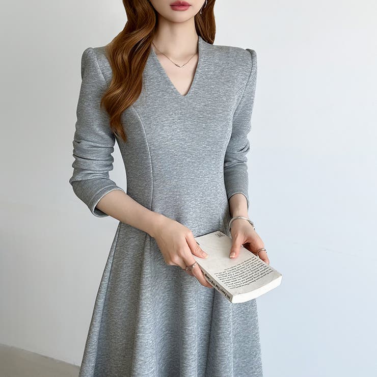 一目で美人。美ラインフレアワンピ vネックワンピース フレアワンピース | COCOMOMO | 詳細画像20 