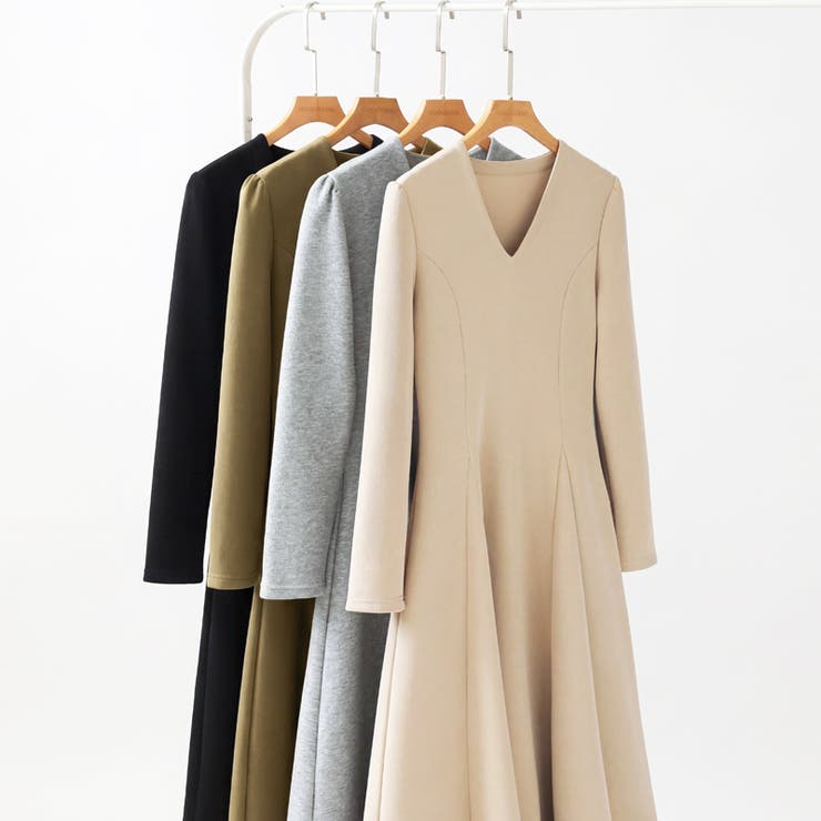 一目で美人。美ラインフレアワンピ vネックワンピース フレアワンピース | COCOMOMO | 詳細画像33 