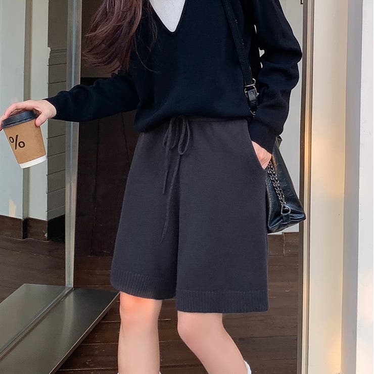 ゆるく、今っぽ。ニットハーフパンツ ニットショートパンツ ハーフパンツ | COCOMOMO | 詳細画像12 