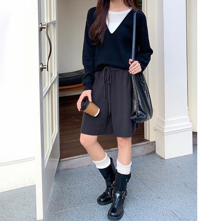 ゆるく、今っぽ。ニットハーフパンツ ニットショートパンツ ハーフパンツ | COCOMOMO | 詳細画像14 