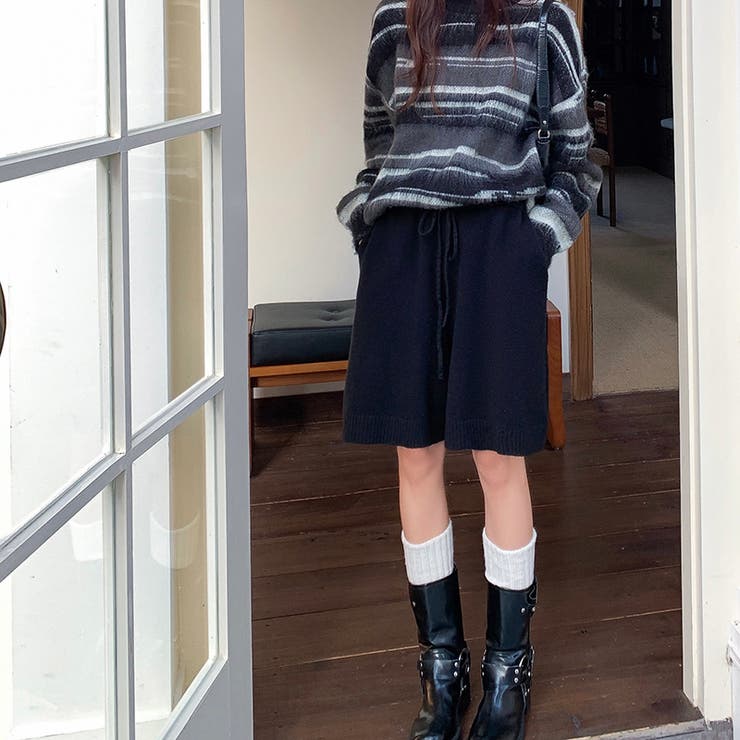 ゆるく、今っぽ。ニットハーフパンツ ニットショートパンツ ハーフパンツ | COCOMOMO | 詳細画像18 