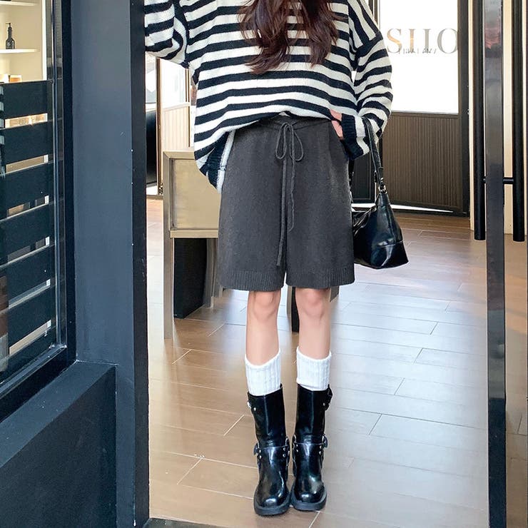 ゆるく、今っぽ。ニットハーフパンツ ニットショートパンツ ハーフパンツ | COCOMOMO | 詳細画像6 