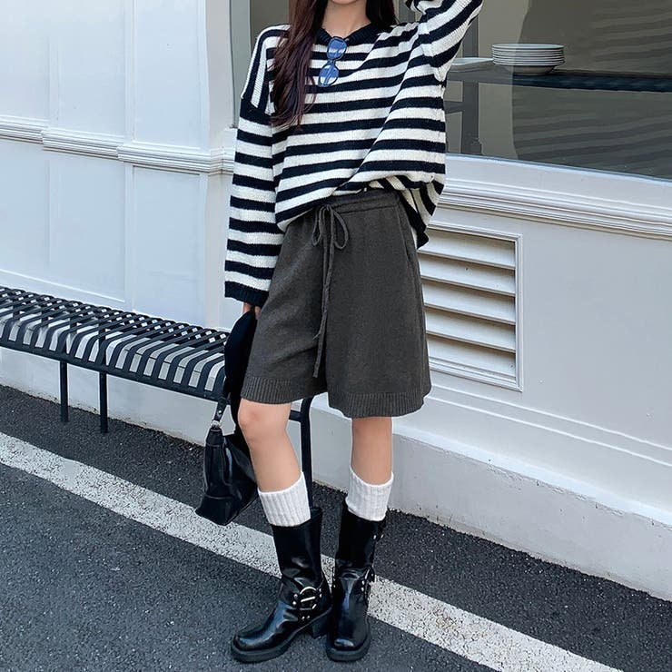 ゆるく、今っぽ。ニットハーフパンツ ニットショートパンツ ハーフパンツ | COCOMOMO | 詳細画像7 